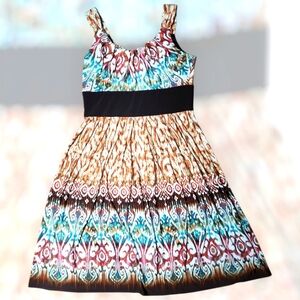 R&M Richards Tribal Print Sleeveless Dress – Size 10